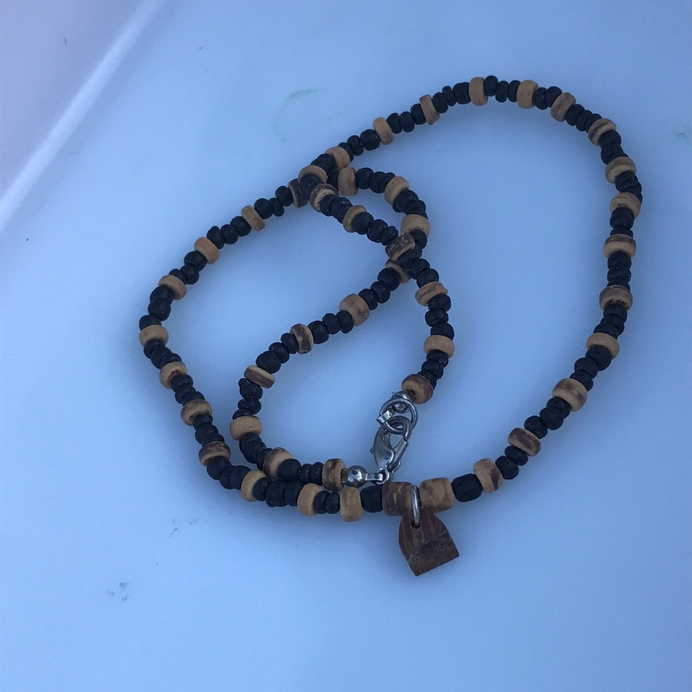Brown and Tan Beaded Necklace